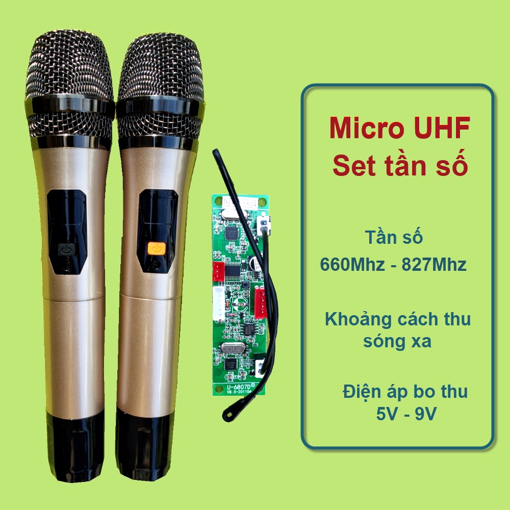 Mạch loa kéo 4 tấc đôi 400W + 400W DSP Equalizer 5 Band 2 kênh riêng biệt micro UHF tần số 660Mhz – 827Mhz