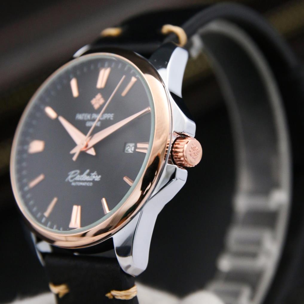 Đồng Hồ Nam Patek Dây Da Bò Mill Cao Cấp - Có Lịch Ngày, - Siêu Mỏng 8mm - Bảo Hành 12 Tháng