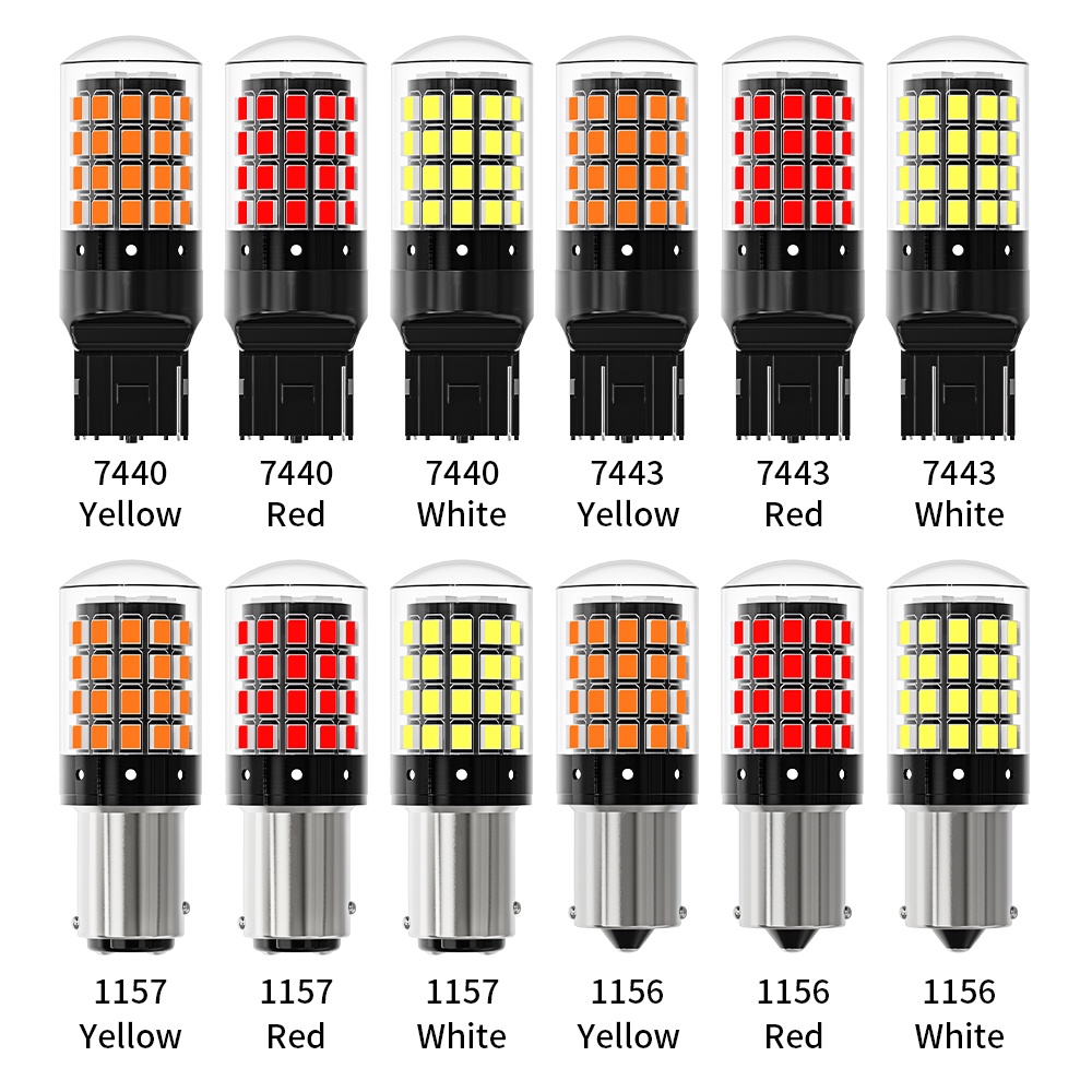 1 Đèn LED Phanh 1156 BA15S BAU15S 1157 Bay15d T20 7440 7443 2835 54SMD Siêu Sáng Cho Xe Hơi