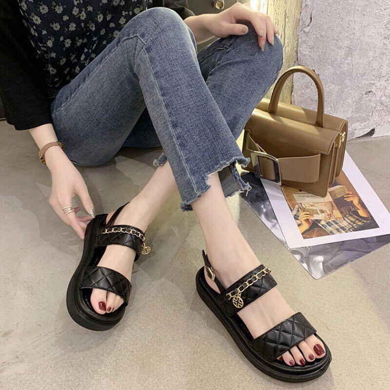 FREE SHIP Sandal nữ quai hậu quai xích 2 màu cực xinh