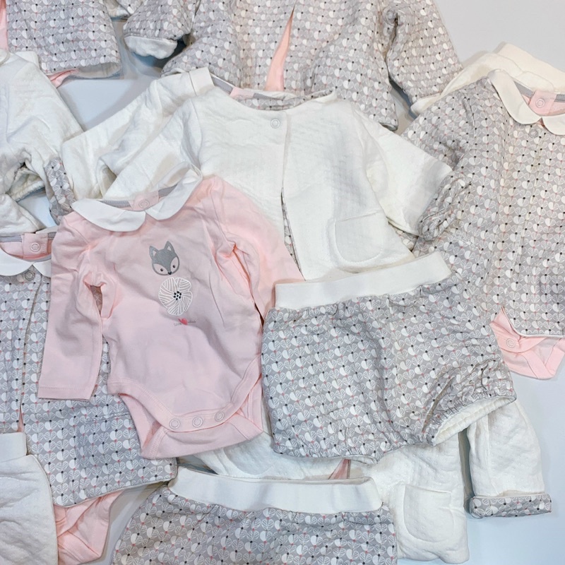 Set 3 chi tiết body kèm bộ trần bông cho bé 0-3m