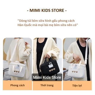 [Quà Tặng Cho Mẹ] Túi Đựng Bỉm Sữa, Túi Giữ Nhiệt Hình Gấu Đa Năng Chống Nước Phong Cách Hàn Quốc Cho Bé
