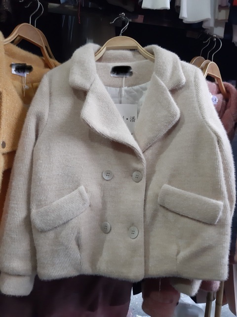 Áo khoác dạ nhung đính cúc (kèm ảnh thật) hàng quảng châu L1 | BigBuy360 - bigbuy360.vn