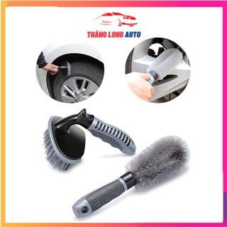 Chổi cọ rửa xe ô tô xe hơi cọ mâm xe, lốp xe ô tô (cán cao su chắc chắn, lông sợi cước bền)