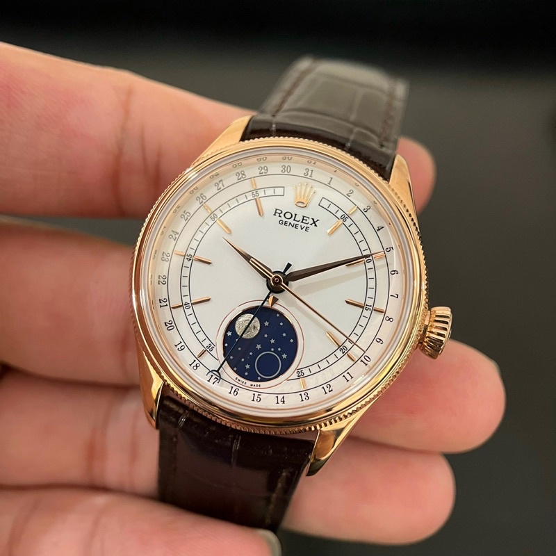 Đồng hồ nam rolex cellini moon nam nữ mặt kính 39mm máy cơ Thuỵ Sỹ 99% máy 3195