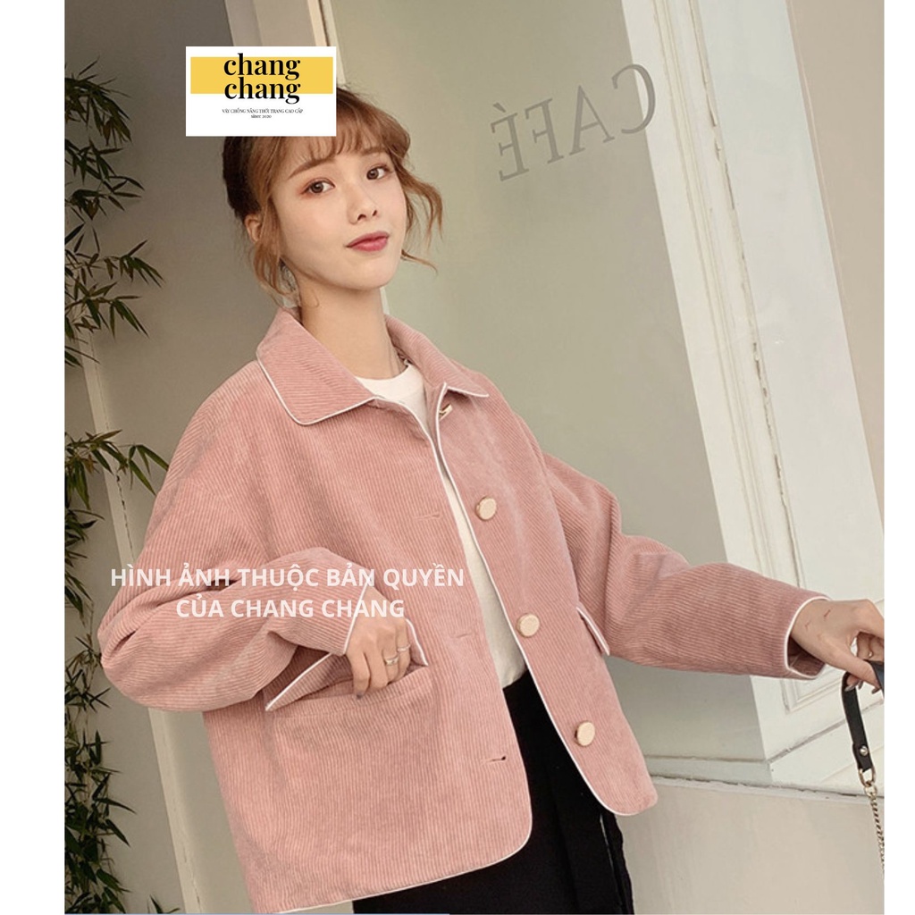 [HÌNH THẬT] Áo Khoác Nữ Nhung Tăm 2 Lớp Mềm Mịn, Áo Khoác Nữ Cao Cấp Thiết Kế | CHANG CHANG