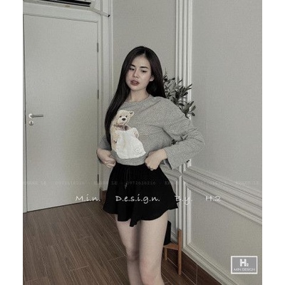 Sét bộ gấu 3D bánh bèo tiểu thư xinh