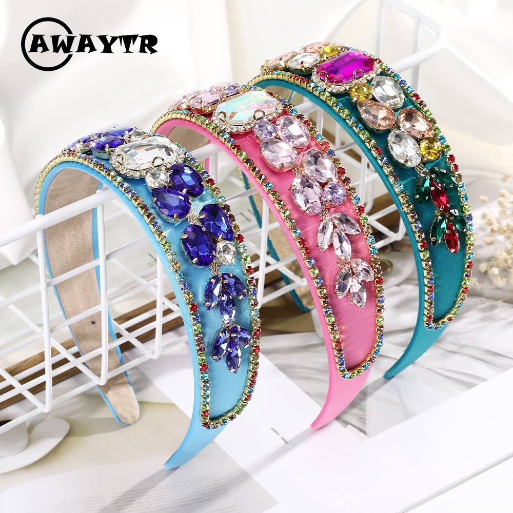 Băng đô bản rộng đính đá sang trọng cho nữ