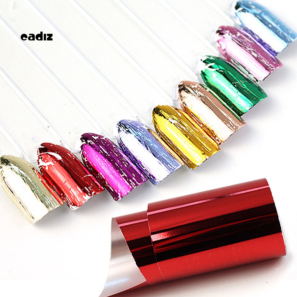 [Hàng mới về] Set 14 tờ sticker dán trang trí móng tay bằng lá thiếc thời trang