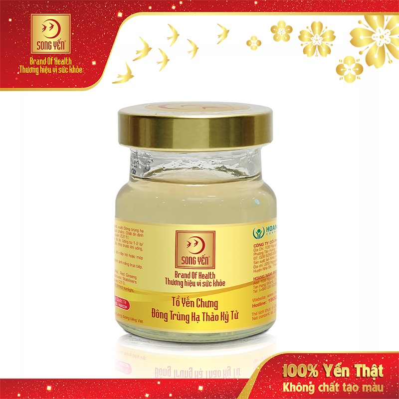 Tổ Yến Chưng Đông Trùng Hạ Thảo Kỷ Tử 15% Song Yến (Lốc 6 x 70ml)