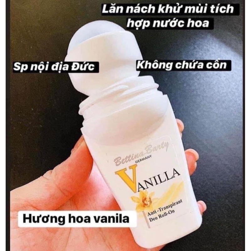 Lăn Khử Mùi Hương Nước Hoa Bettina Barty Vanilla Đức 50ml - GIẢM THÂM NÁCH HIỆU QUẢ