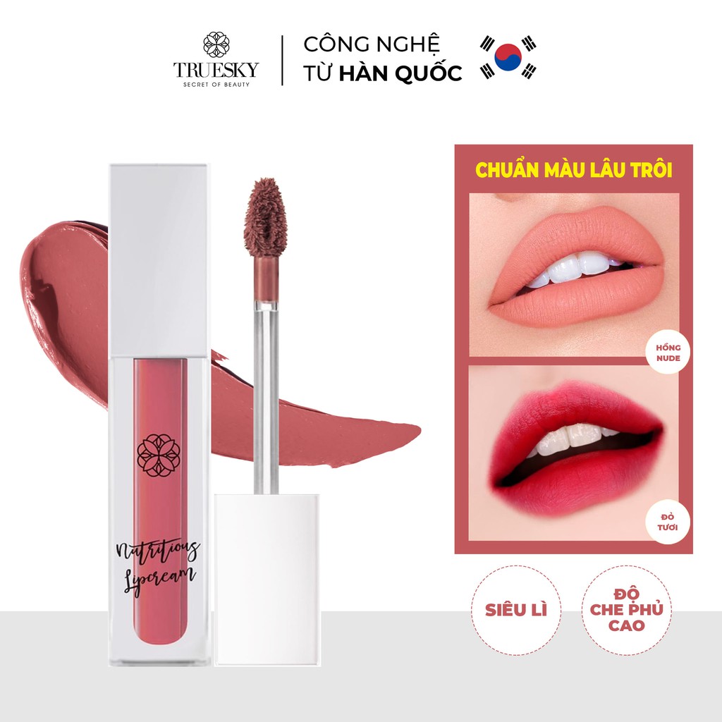 [Tặng Quà 0đ] Son kem lì lâu trôi Truesky siêu mịn, giữ màu suốt 16h - Nutritious Lipcream 4ml | BigBuy360 - bigbuy360.vn