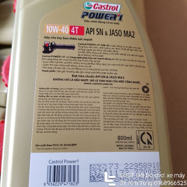Dầu nhớt xe máy Castrol Power 1 10w40