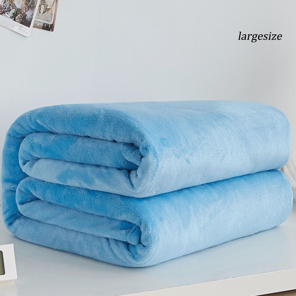 Chăn Flannel mềm mại dày dặn ấm áp màu trơn dùng trong sô pha/ phòng ngủ