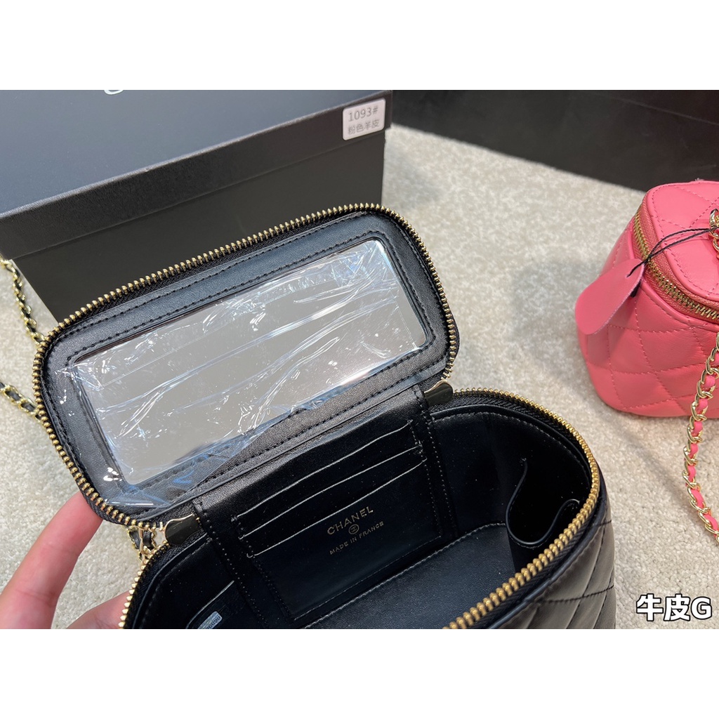 Túi xách nữ da thật hình hộp Channel đeo chéo thời thượng