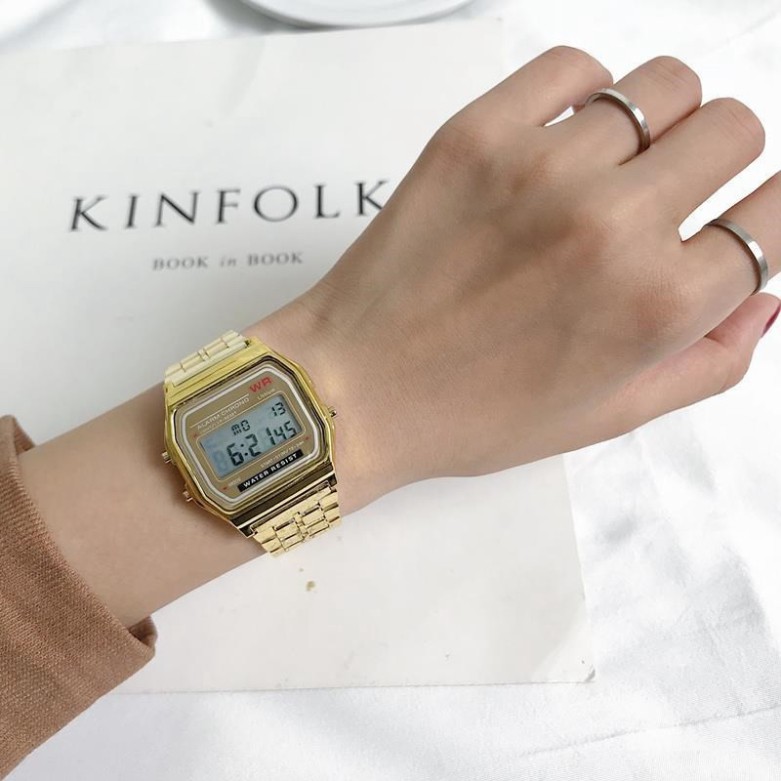 Đồng hồ điện tử nữ cao cấp chính hãng GENEVA dây kim loại dễ đeo đẹp thanh lịch giá rẻ