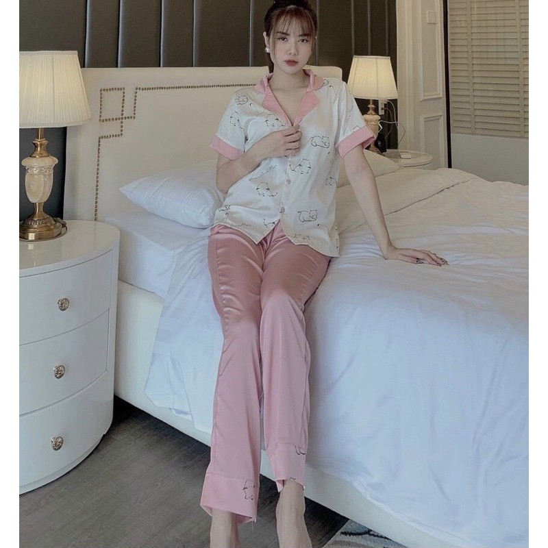 [FREE SHIP] Bộ đồ Pijama lụa - Bộ lụa hoạ tiết mát lịm [HÀNG SIÊU ĐẸP] | BigBuy360 - bigbuy360.vn