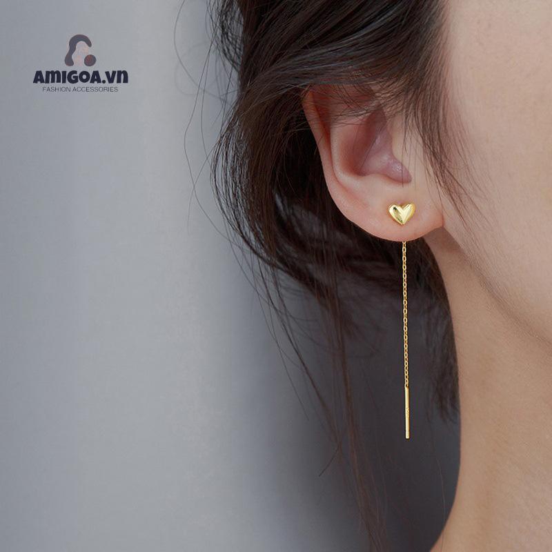 ✨✨Đôi bông tai dây dài mặt hình trái tim phong cách Hàn Quốc dành cho nữ