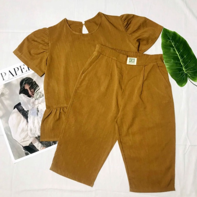 Đồ bộ mặc nhà nữ bộ lửng đũi siêu mát