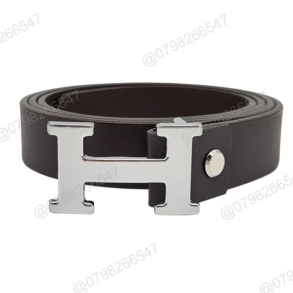 Thắt lưng nam trẻ em DHM-336 | Đầu khoá búp chữ H trắng bản nhỏ 2.3cm | Bảo hành 12 tháng