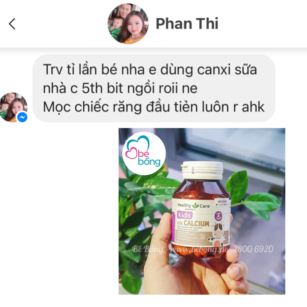 Canxi sữa Healthy Care Úc 60 viên