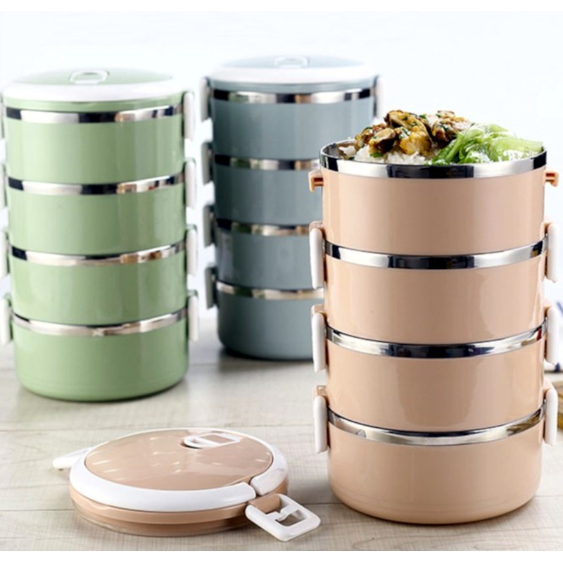 Cặp Lồng cơm 4 Ngăn ruột inox