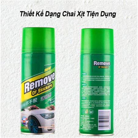 CHAI XỊT TẨY VẾT KEO DÍNH THẦN KỲ REMOVE STICKER 450ML ẩy vết băng dính, nhựa đường bám trên ô tô, tẩy đa năng đồ nội