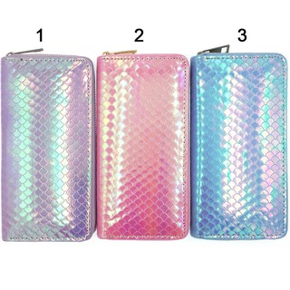 [Vân trắng] Bóp Ví Dài Cầm Tay Da Bóng Hologram Vẩy Cá Vân Trắng Cực Chất !