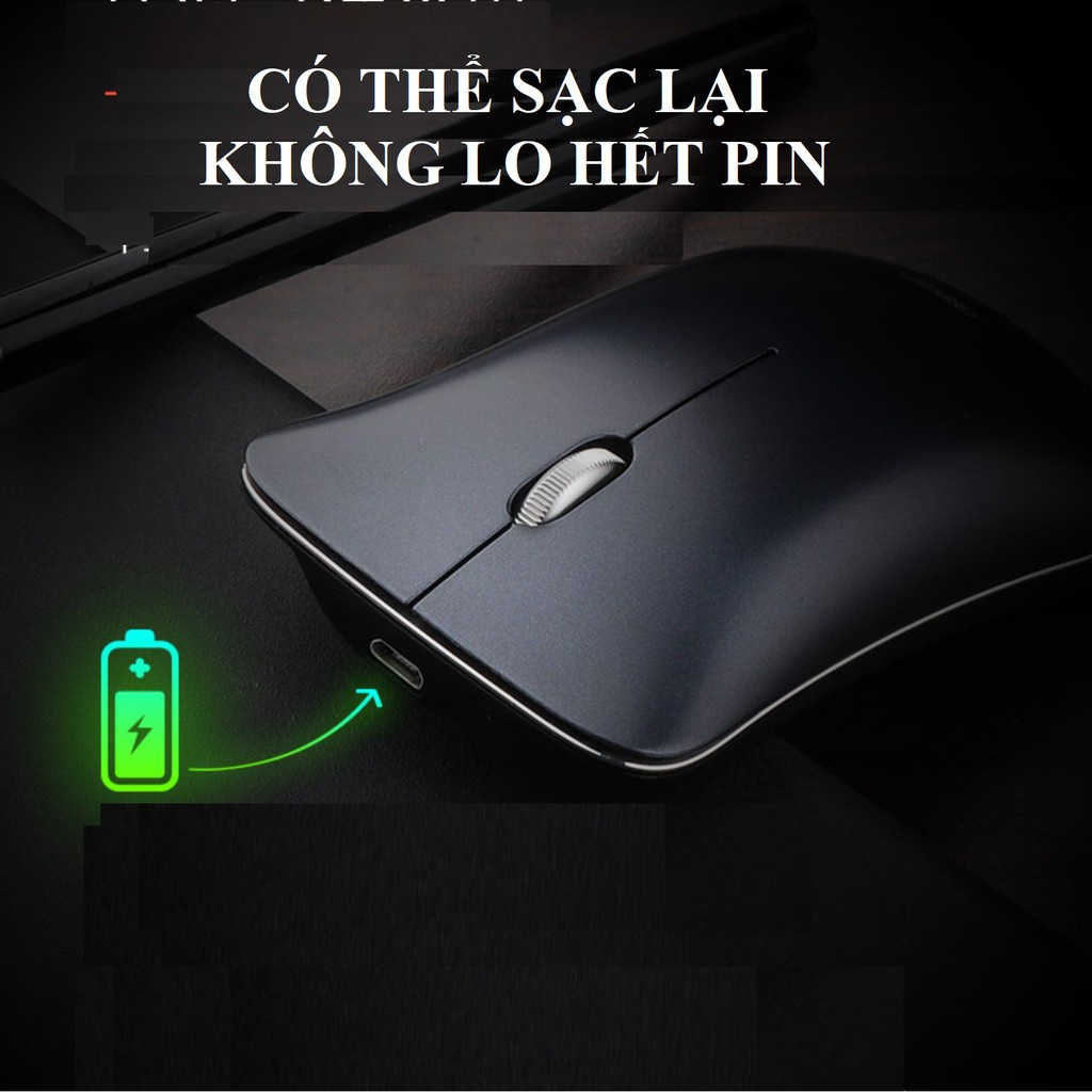 Chuột Không Dây Bluetooth INPHIC PM9 Có Thể Sạc Lại Bấm Im Lặng Silent Dùng Cho Máy Tính PC Laptop Mac - Hàng Chính Hãng