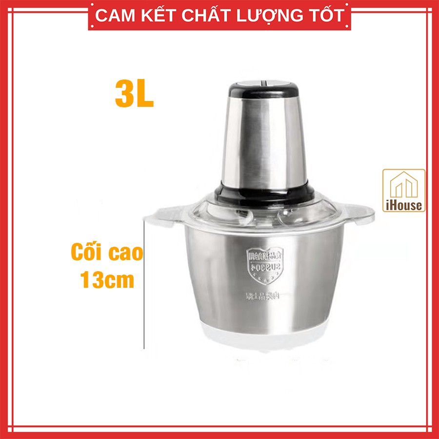 Máy xay thịt cá đa năng inox cao cấp, Máy xay cua mini 2L 3L chắc khỏe bền đẹp iHouse