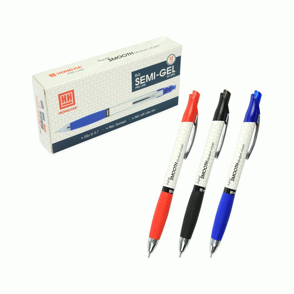 Hộp 12 Bút Semi-gel Hồng Hà 0.7mm SG-2606