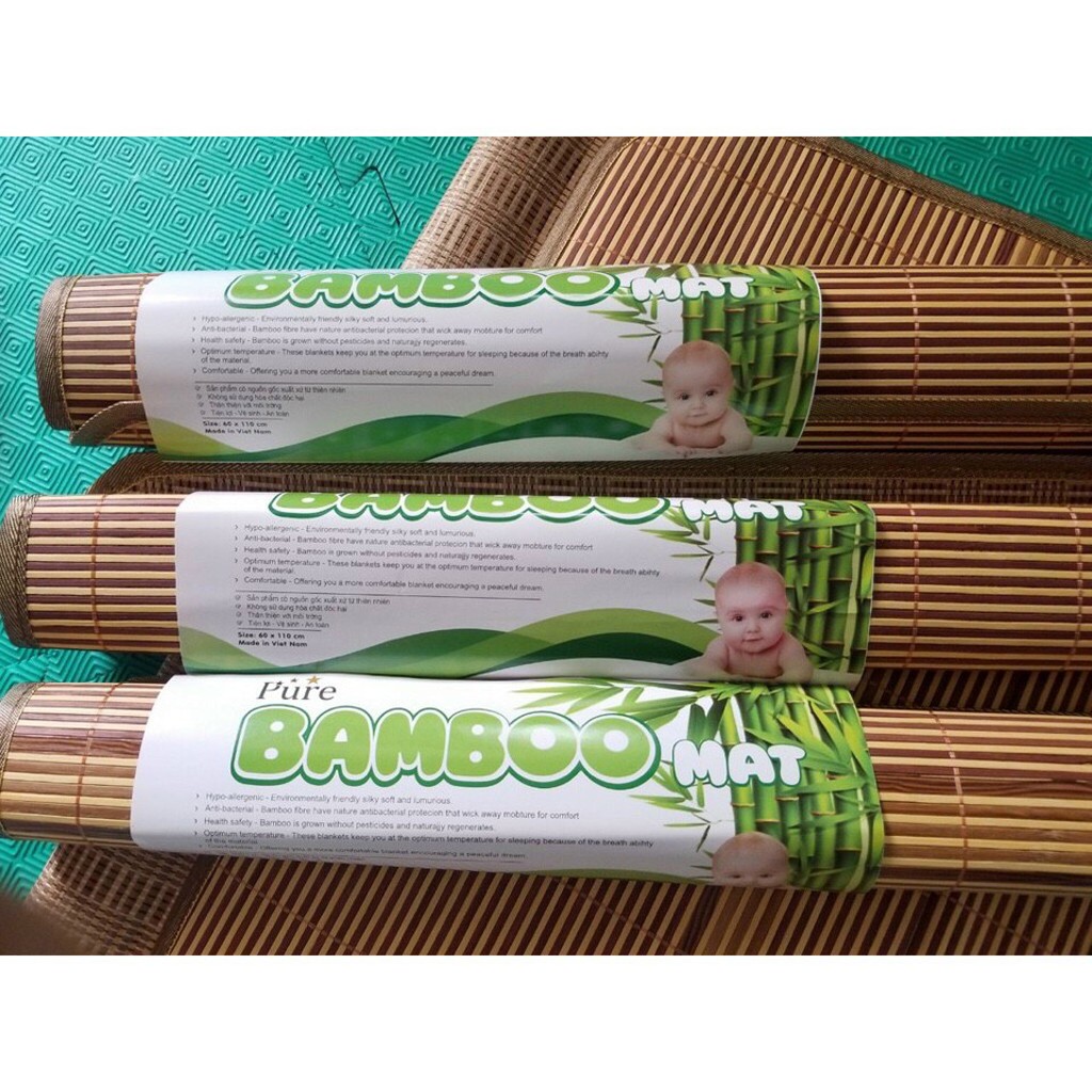 Chiếu tăm sợi tre Bamboo cho bé, chiếu nằm nôi (cũi) cho bé
