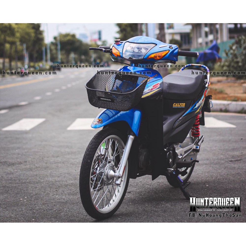 Tem rời dán xe WAVE màu đen. Chữ S đỏ. Decal chống nước bền màu độ dính cao