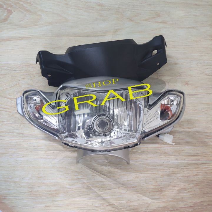 Bộ ốp đầu xe SIRIUS Phanh Đĩa 3 món: ốp đầu, gáy đen và pha đèn kèm bóng