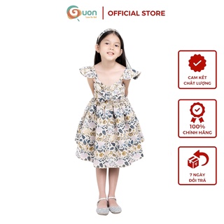 (6-24kg) Đầm tiệc bé gái GUON gấm Hồng Đan từ 1 2 3 4 5 6 7 tuổi
