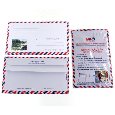 combo 50 xấp Bao thư bưu điện sọc có keo Minh Phúc