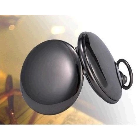 Đồng Hồ Quả Quýt unisex Bằng Thép Màu Đen Chất Lượng Cao Phong Cách vintage