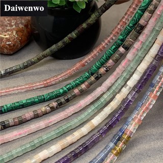 10 loại đá tự nhiên 2 * 4mm hạt xi lanh nhỏ cho miếng đệm thạch anh hoa hồng thạch anh thạch anh tím