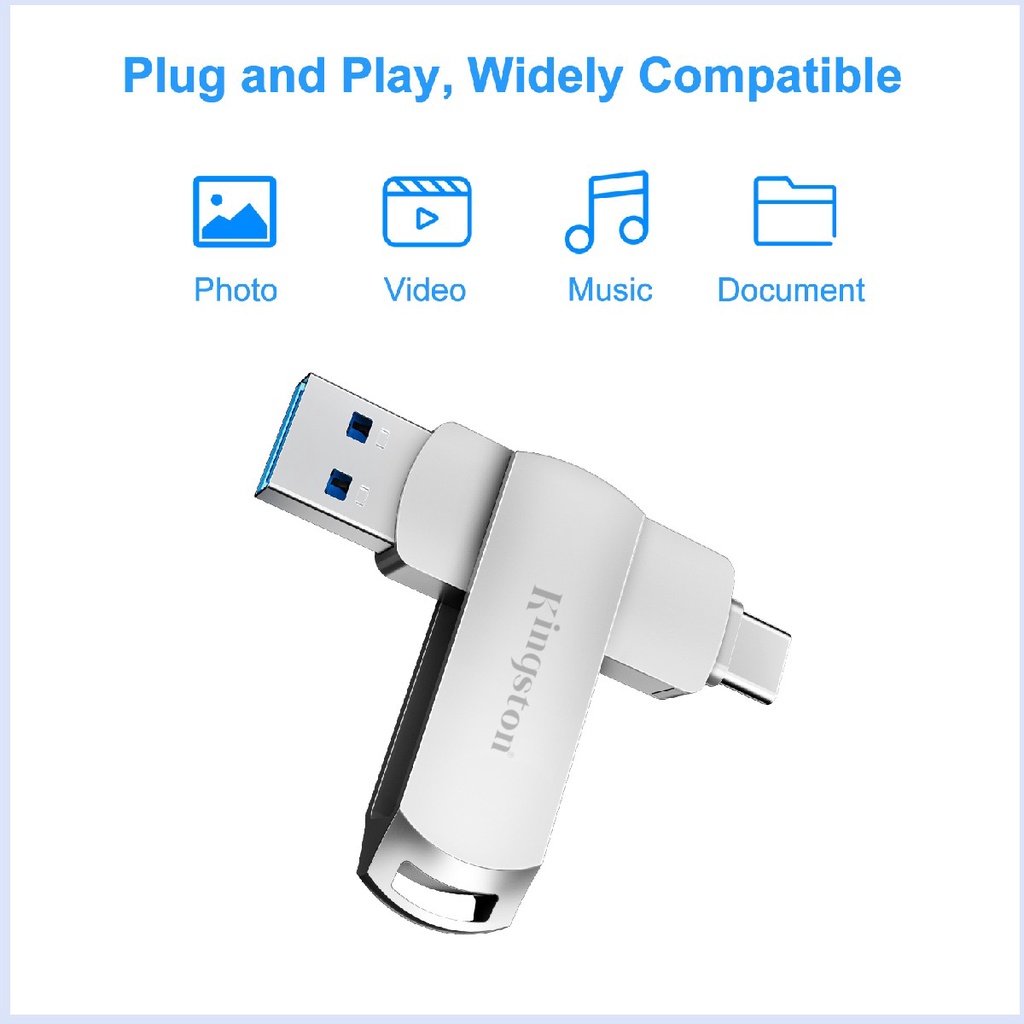 Ổ Đĩa Flash Kingston 2TB 2 Trong 1 Cổng Type-C Chống Nước Cho / PC / Android