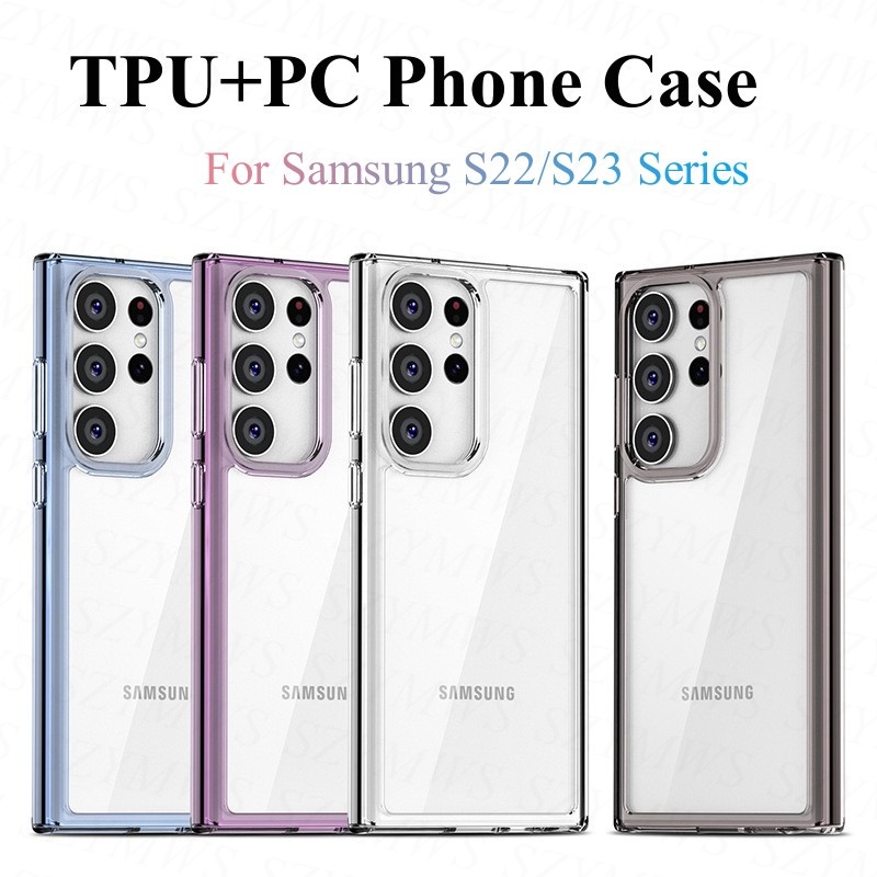 Ốp Lưng TPU + PC Trong SuốT ThờI Trang Cho Samsung Galaxy S23 Ultra S23 Plus S22 Ultra