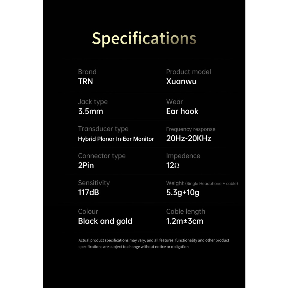 Tai Nghe Nhét Tai TRN SPD + BA Xuanwu Theo Dõi IEM HIFI DJ