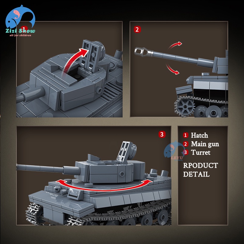 WW2 Mô Hình Xe Tăng Khối Xây Dựng Bộ Đồ Chơi Mộc Gạch Lính Hình Xe Tăng Tiger Quân Xe Tăng Sherman Bé Trai Xây Dựng Đồ Chơi