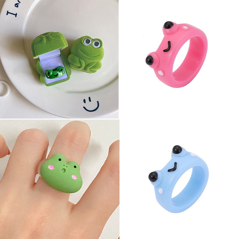 Hộp Nhẫn Hình Chú Ếch Dễ Thương Nhiều Màu Thời Trang Cho Cặp Đôi