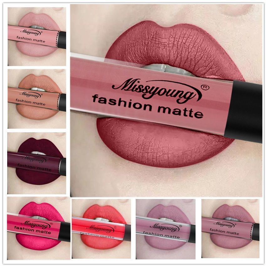 Son Lì Trang Điểm Màu Xám / Xám / Đen / Hồng / Xám / Xám / Hoa Sen Độc Đáo