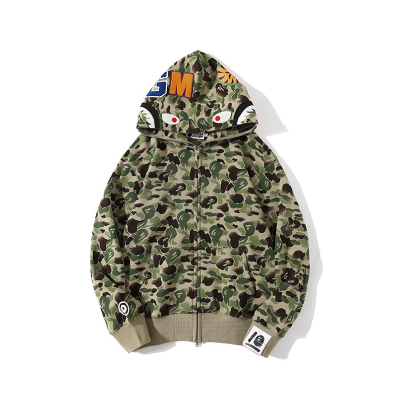 2023hot Ape thời trang cặp đôi hoodie Bape Cosplay nam nữ cá mập đường phố hip-hop phong cách áo khoác dạo phố