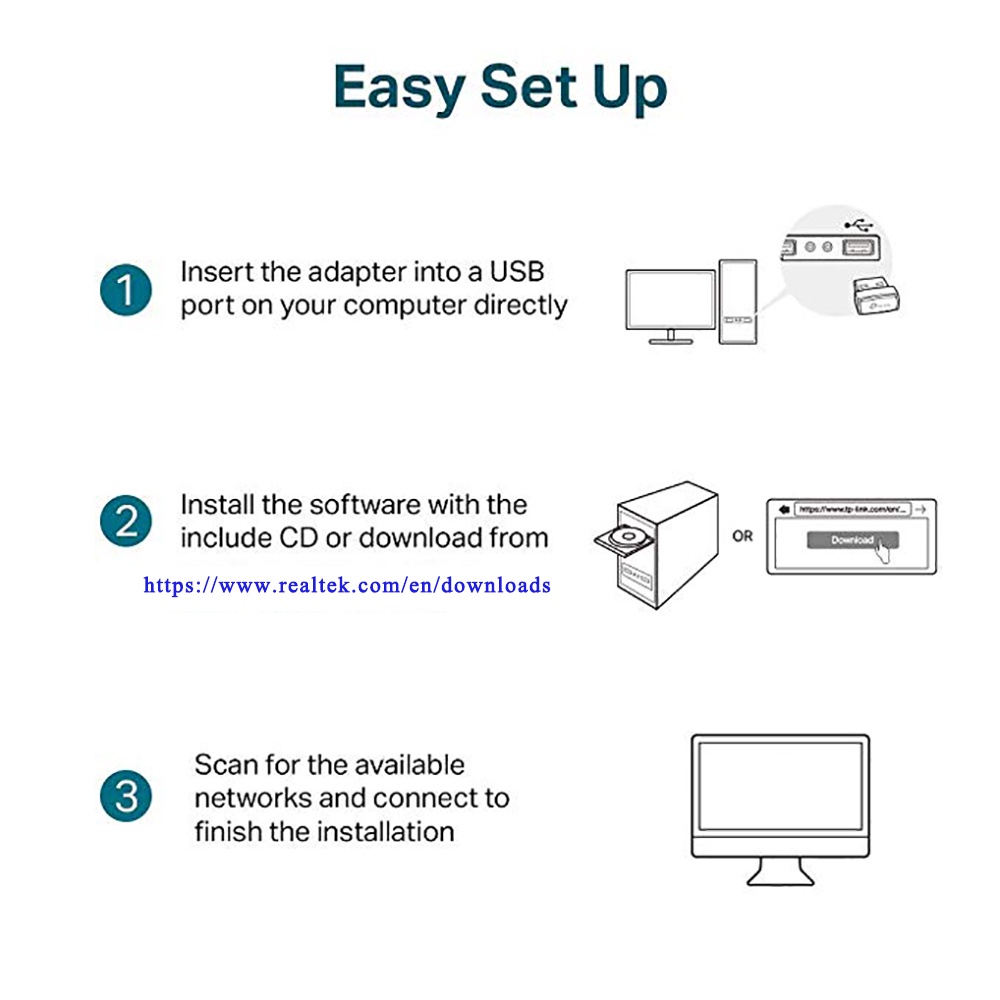 Thẻ Mạng Không Dây USB 2.0 150Mbps 802.11 Ngb RTL8188 Cho Máy Tính Để Bàn