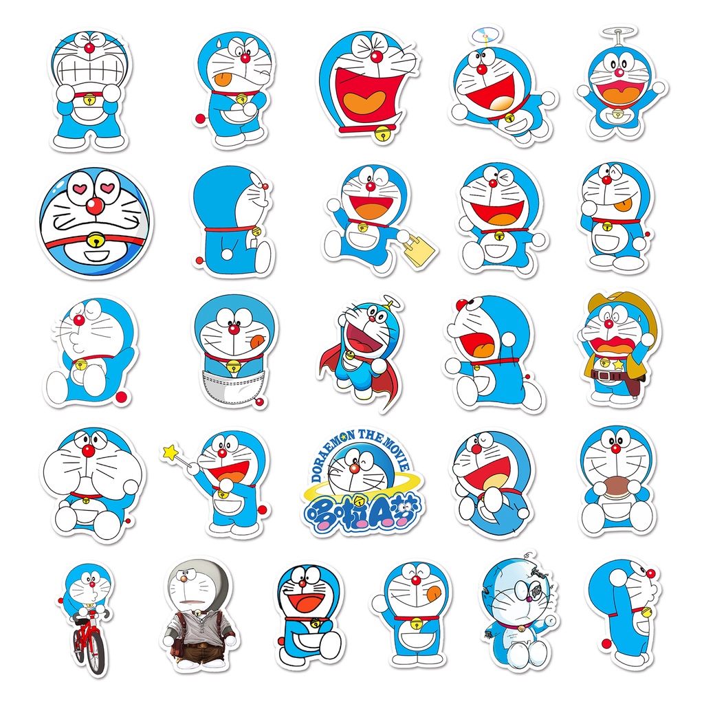 Bộ 50 Miếng Dán Chống Thấm Nước Hình Doraemon Dễ Thương
