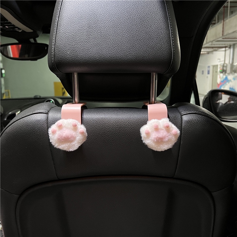 Set 2 Móc Treo Đồ Hình Gấu Hoạt Hình Gắn Sau Ghế Xe Hơi Đa Năng