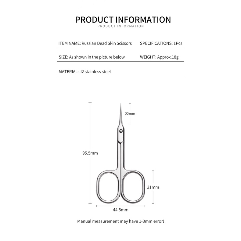 LX Kéo cắt da chết trên móng tay FABIYAN bằng thép không gỉ thiết kế đầu cong chuyên dụng