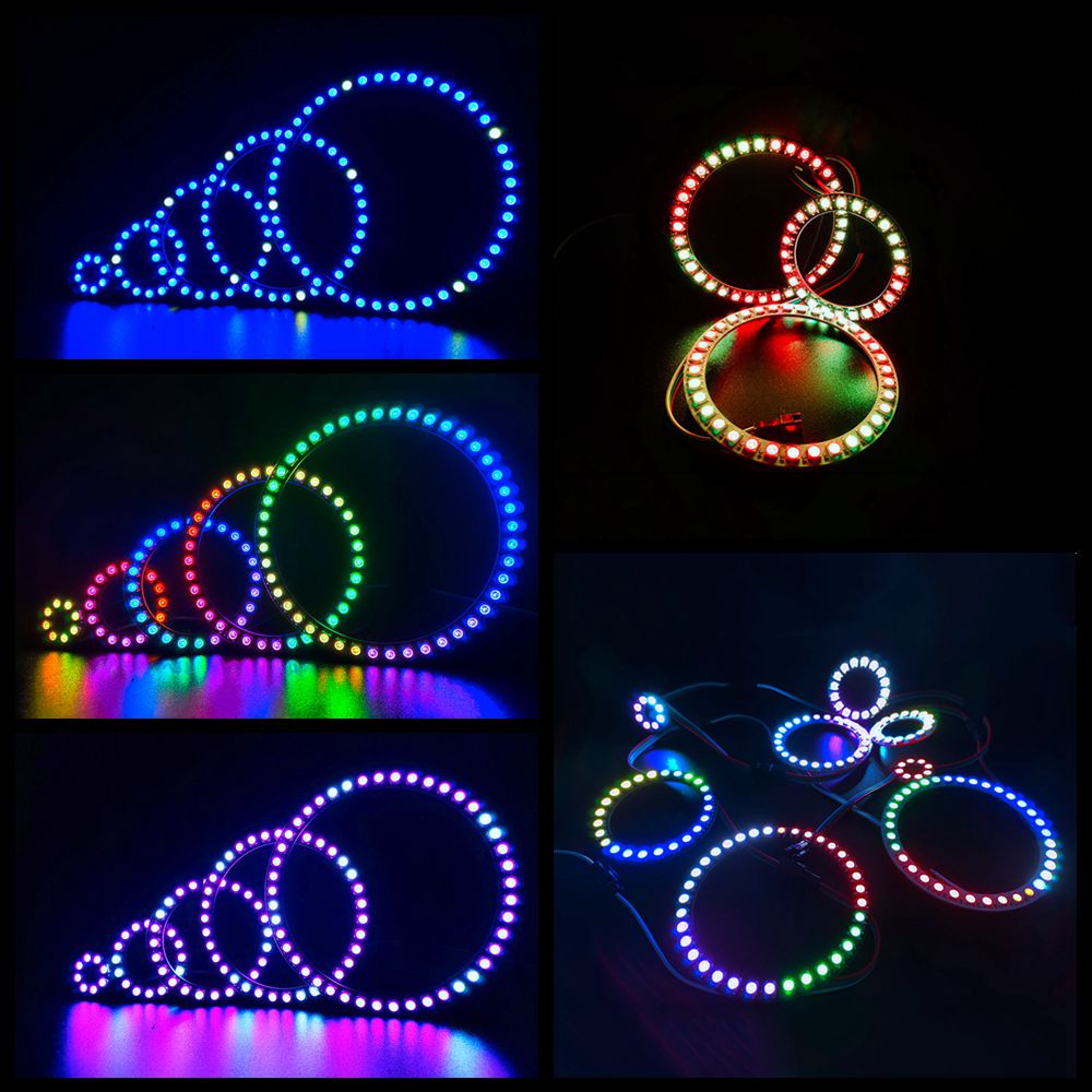 Vòng Đèn Led WS2812B 8/16/24/35/45 Leds WS2812 IC RGB DC5V Hình Tròn Chất Lượng Cao